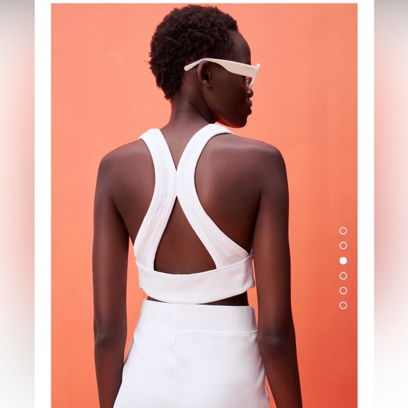 Zara Tops - Zara white ribbed crop top - NWT